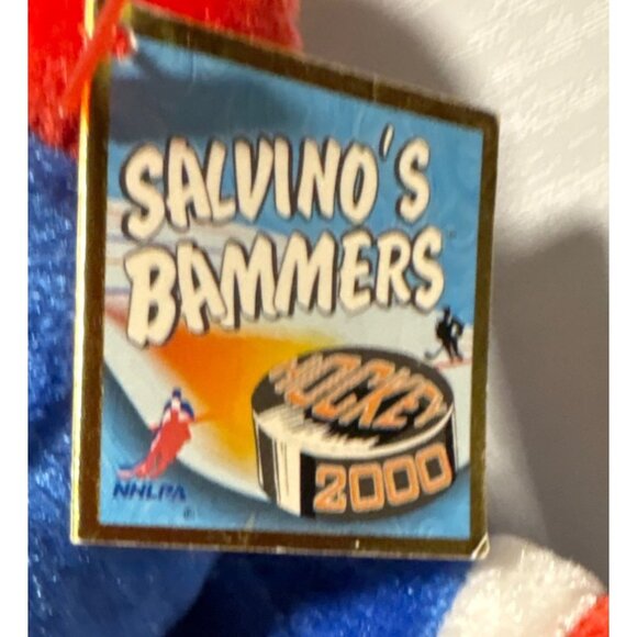 Salvinos Bammers Theo Fleury Bear 14 NHLPA Blue Red Plush Collectible 2000 - Picture 3 of 10